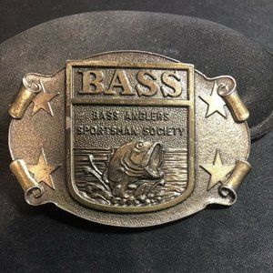 Bass Anglers Sportsman Society Vintage 3" Belt Buckle Made in USA